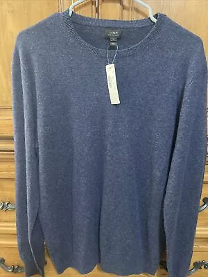 New J Crew Sweater Uni Sex Blue Medium Long Sleeves Italian Cashmere Sweater • $16