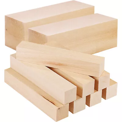 Lime Wood Hand Carving Blanks Blocks 10 Pieces Two Sizes Basswood Linden Strips • £11.99