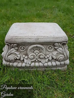 Square Plinth Highly Detailed Stone Garden Ornament • £58.99