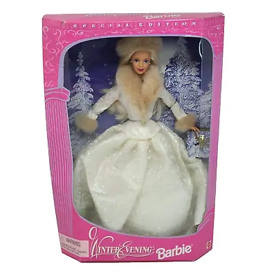1998 Mattel Winter Evening Barbie Doll New In Box # 19218 Damaged Box Blonde • $35