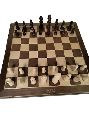 Jaques Of London Luxury Wooden Chess Set Travel 15  Folding Board • £29.97