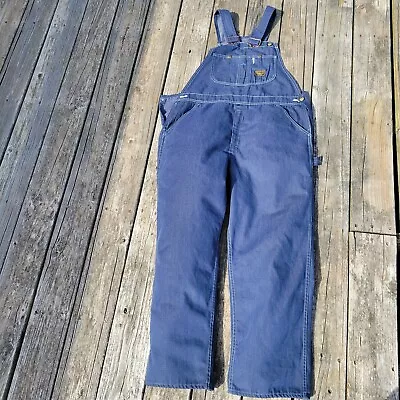 VINTAGE Sears Mens Bib Overalls Blue Jean Denim Bib Farmer Carpenter Read • $22.99