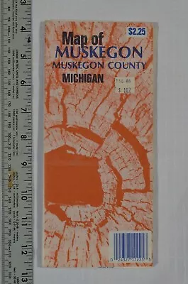 Vintage Muskegon County Michigan Road Map Folding  • $4.99