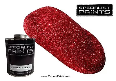 Pint Of FLAME RED Metal Flake Medium - 008HEX Automotive Custom Paint • $24.99