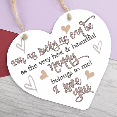 Nanny Gifts Nanny Birthday Card Gifts Wooden Heart Nan And Grandad Plaque Gifts • £3.99