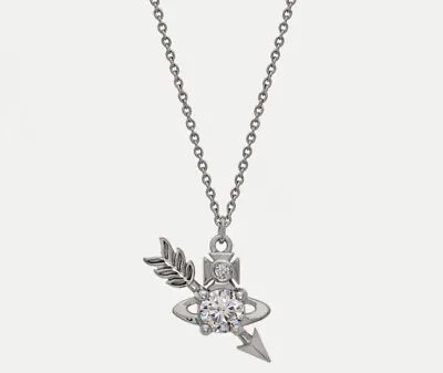 New~ Vivienne Westwood Nana GINGER PENDANT Silver Arrow Necklace #238 • $89