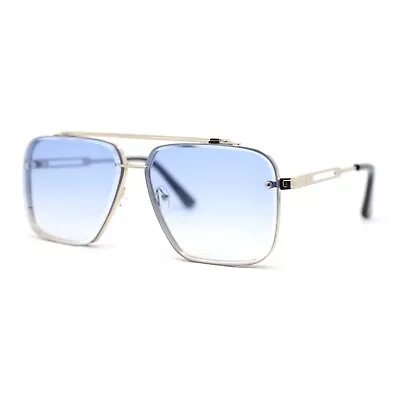 Mens Classic Mobster Rimless Metal Frame Rectangle Mafia Sunglasses • $14.95