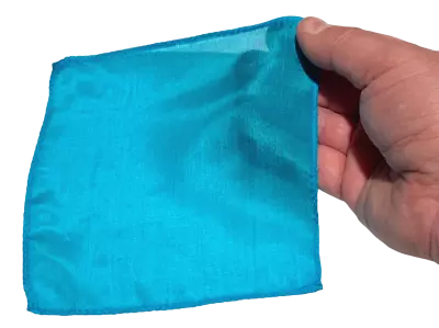 Deluxe 6  TURQUOISE MAGIC SILK Blue Hanky Scarf Handkerchief Magician Trick Prop • $6.19