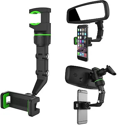 $7.99 • Buy 360° Rotation Adjustable Holder Car Rearview Mirror Mount Clip Phone Cradle GPS