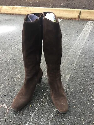 C La Canadienne Womens Brown Suede Knee High Boots Ankle Heels Size 8.5 • $49