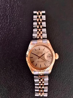 $4950 • Buy Ladies 18 Kt Solid Gold Rolex Oyster Perpetual Date Just Watch