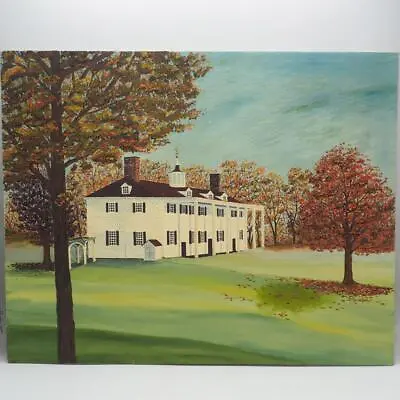 Oil Painting On Canvas Board Mt. Vernon Virginia George Washington's Mansion • $124.99