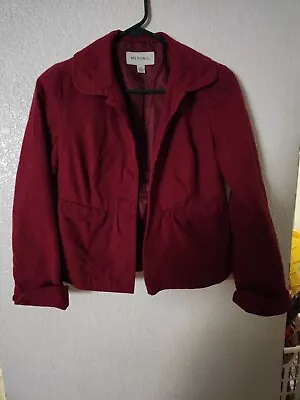 Merona Jacket Womens Burgundy Button Up Coat Size Extra Small Buttons Missing • $19.99