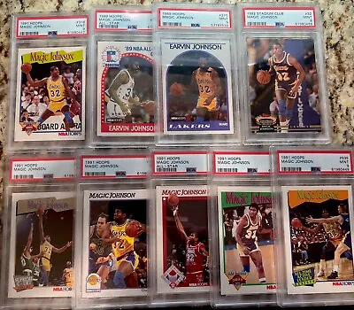 Lot Of 9 Ervin Magic Johnson PSA Graded Lot W PSA 9's 1989-1992 HOF Lakers • $268.21