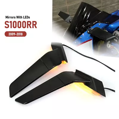 For BMW S1000RR 2019-2023 Motorcycle Side Mirrors With LED Turn Signal Indicator • $159