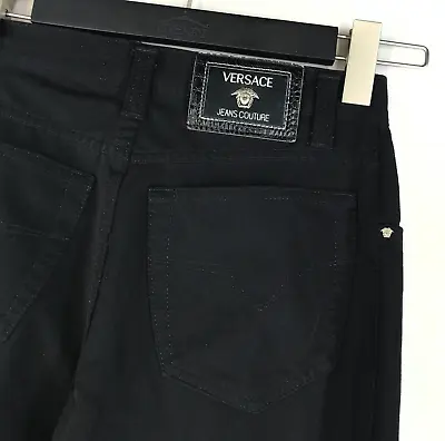 Women's VTG Versace Jeans Couture Black Pants Polyamide Italy Trousers 28x42 • $94.74