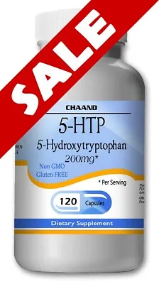 5-HTP 200mg 120 Capsules (5-Hydroxytryptophan) - Gluten Free Non-GMO • $16.89