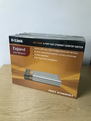 D-Link DES-1008D 8-port 10/100 Mbps Gigabit Fast Ethernet Desktop Switch  • £69.99
