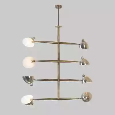 8 Light Vintage Brass Cyliang Sputnik Chandelier Light Pendant • $791.99