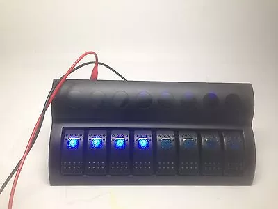 $47.99 • Buy Marine Boat Switch Panel 8 Gang With Blue Led Indicator Rocker Circuit Breaker