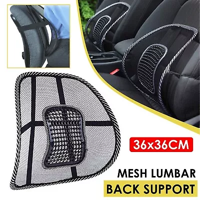 Mesh Lumbar Back Support Cushion Rest Posture Corrector Office Chair Car Seat • $16.49