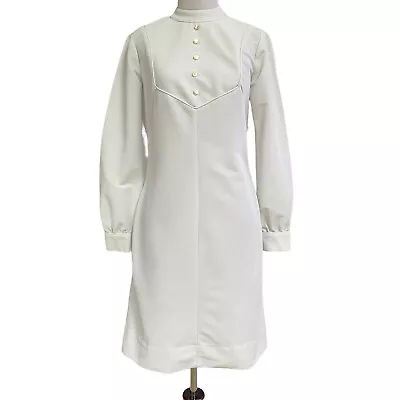 Vintage 1950s Tiffiny Nurse Uniform Dress Small White 1940s Shift Cosplay  • $69