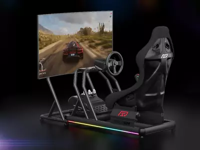 Racing Simulator Cockpit With Led Light's Fits Logitech Fanatec Thrustmaster • £999.99