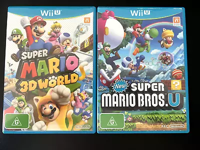Super Mario 3D World & Super Mario Bros U | Complete | Free Delivery • $49