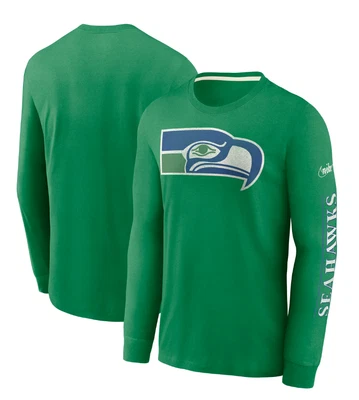 £20 • Buy Men's Nike Seattle Seahawks Historic Throwback Longsleeve Fashion Tee Green