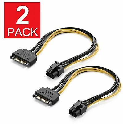 15pin SATA Power To 6pin PCIe PCI-e PCI Express Adapter Cable For Video Card • $5.29