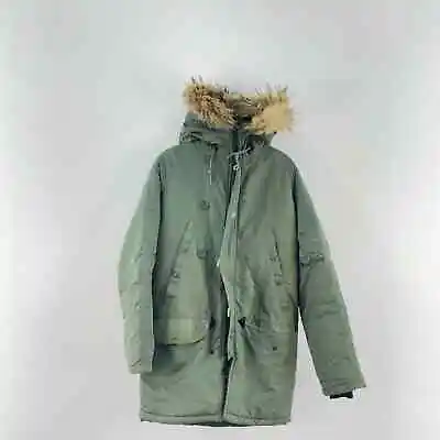 VTG Spiewak Green N-3B/F Coyote Fur Hood Extreme Cold Weather Parka Coat Men 36 • $185