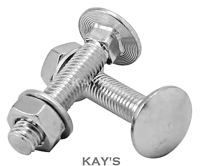 M5 Carriage Bolts With Nuts & Washers Cup Square Coach Screws A2 Stainless Steel • £3.68