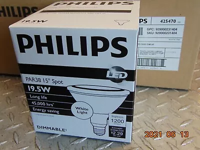 Philips LED Light Bulb Dimmable 19.5 Watt  19.5w 120v PAR38 White SP15 SPOT • $15