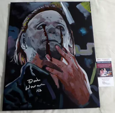 Dick Warlock Signed 16x20 Canvas Painting Halloween 2 Michael Myers JSA COA • $499.99