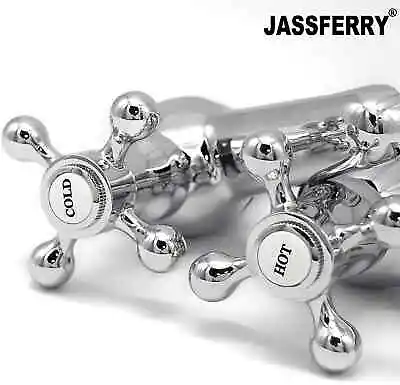 JASSFERRY Victorian Pair Of Bathroom Basin Pillar Taps 8935 • £17.99