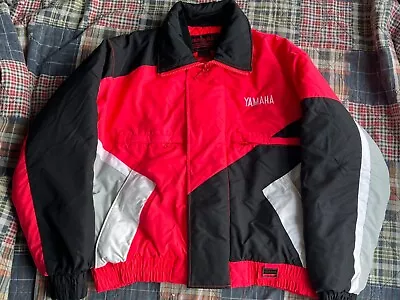 Rare Vintage Peach Pink Black And White Yamaha Snowmobile Jacket Men’s Size XL • $116.99