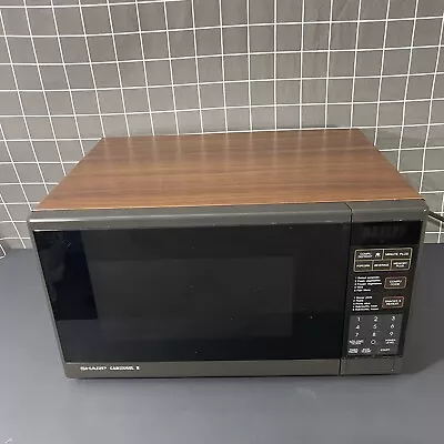 Vintage Sharp Carousel II Countertop Microwave Wood Grain R-3A74P Tested Working • $199