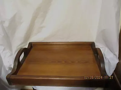 Vintage Solid Wood Oak Serving Tray 12.5  X 17.5  X 3-3/4  • $39.99