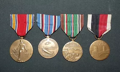 Original WW2 Occupation Era Four Medal Grouping (American/Euro/African) • $35