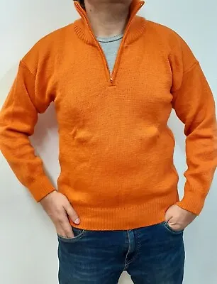 Stand-Up Sweater Military Model Alpen Size L Adult Orange Wool Medium • $108.42