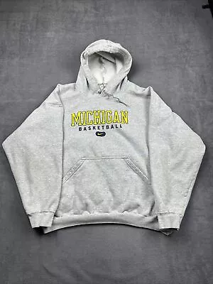 Vintage Nike Michigan Basketball Sweatshirt Men's XL Center Check College Gray • $49.95