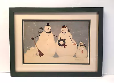 Warren Kimble Framed Wall Art Print American Folk Art Snow Family Winter Scene • $32.99