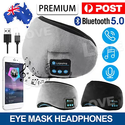 $10.85 • Buy Wireless Bluetooth Mask Stereo Eye Masks Headphones Earphone Sleep Music 5.0