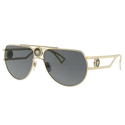 Versace VE 2225 100287 Gold Metal Aviator Sunglasses Grey Lens • $139.99