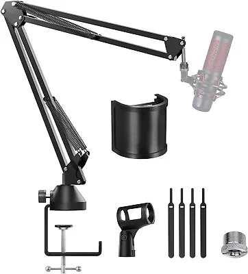 TONOR T10 Adjustable Microphone Boom Arm Stand Mic Arm Mic Clip Holder • £19.99