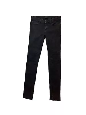 Vince Washed Black Skinny Jeans Size 27 Low-Rise Womens Soft Ankle Zip Stretch • $11.83