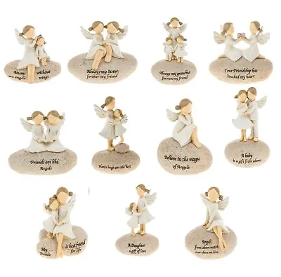 Angel Stones Sentimental Pebble Ornament Figurine Friend Family Mum Baby Gift  • £11.49