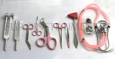 9 Pcs PINK Medical Kit EMT Nursing Surgical EMS Student Paramedic • $22.89