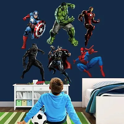 Superhero Hulk Spiderman Iron Man Captain America Avengers Wall Decal Sticker • $31.96
