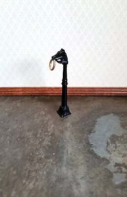 Dollhouse Miniature Horse Hitching Post 1:12 Scale Painted Black Metal • $6